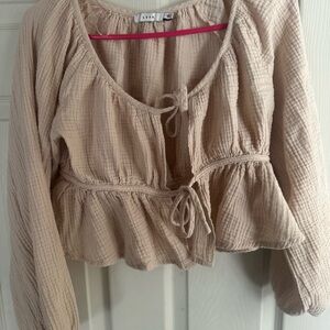 Women's Beige Peplum Top